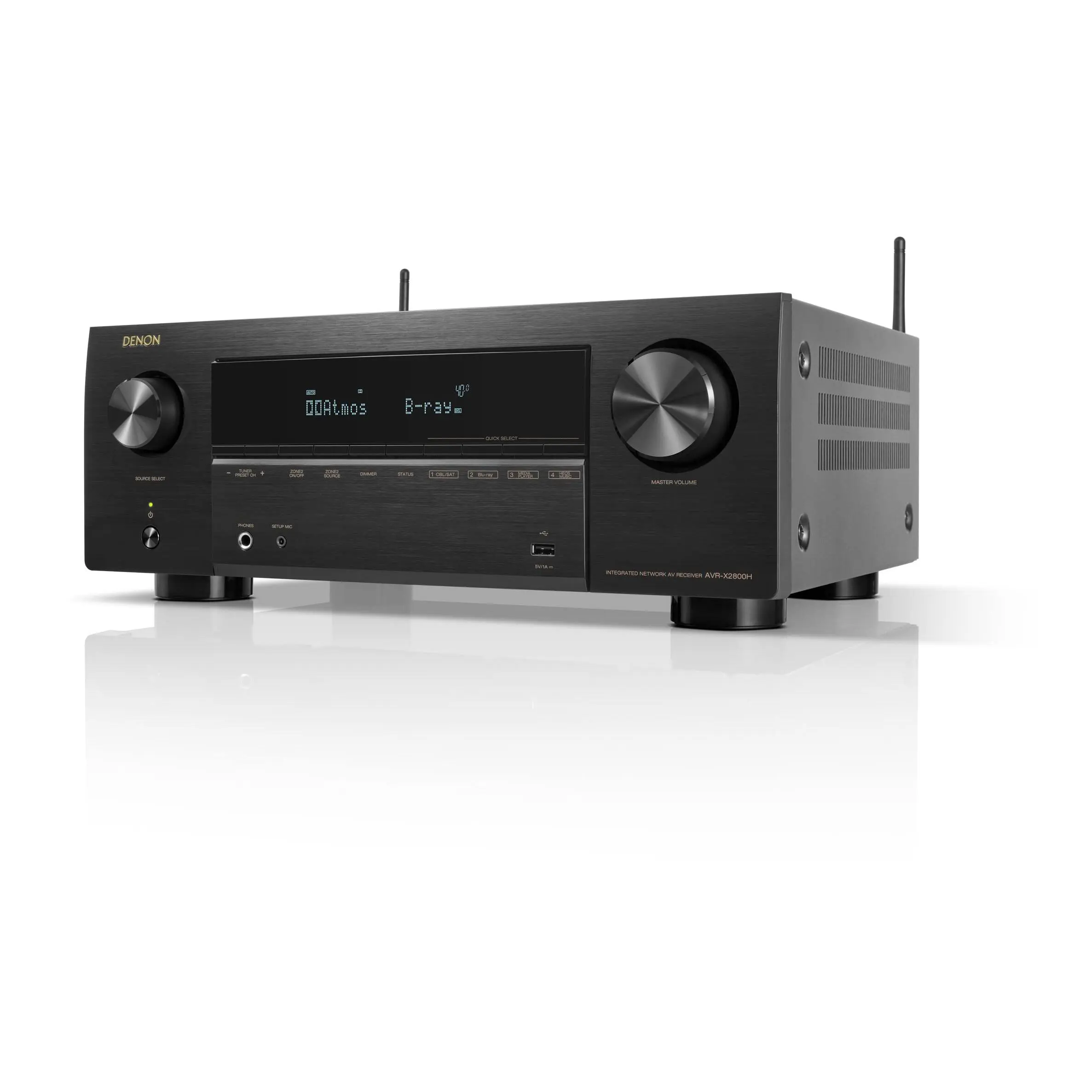 Denon AVR-X2800H 7.2-Ch Digital Audio AV Receiver - 8K UHD Home Theater AVR, 95W X 7, Built-in HEOS Wireless Streaming, Wi-Fi, Bluetooth, Dolby Atmos, DTS Neural:X, DTS:X Surround Sound, Subwoofer-Ready Amplifier