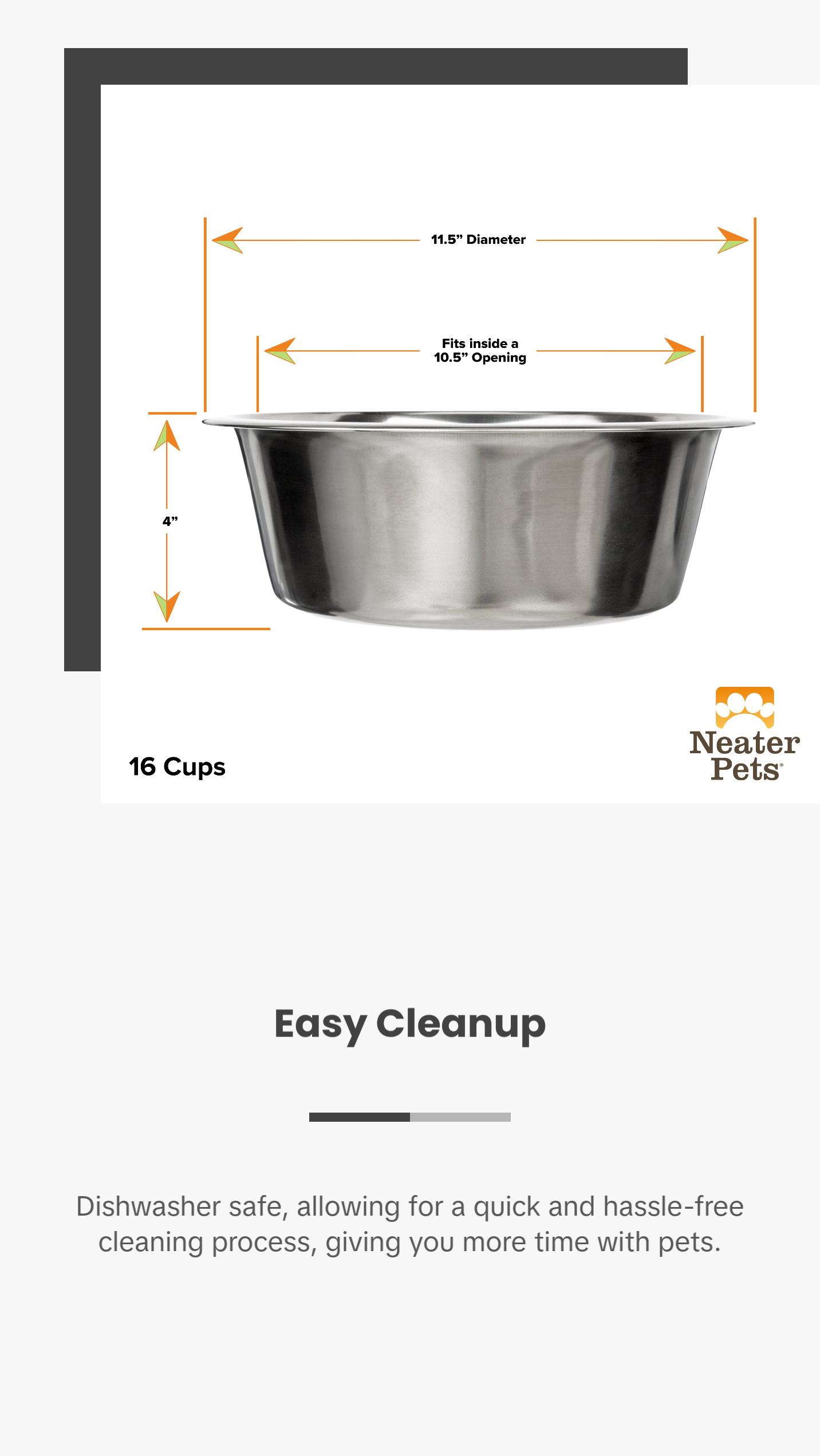 NEATER PETS Extra Large Stainless Steel Pet Bowls for Dogs or Cats