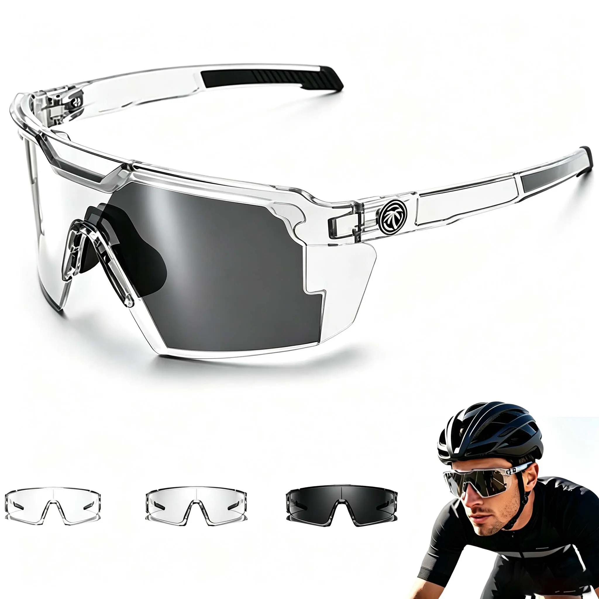 Photochromic Polarized UV400 Protection, Day Night Light Adaptive Oversized Y2K Vintage Aviator Safety Glasses Unisex for Driving Fishing Cycling Golf Outdoor Sports