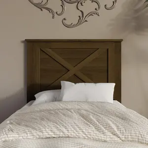 Favorer Raleigh Wood Headboard with X Design and Natural Finish for Modern Bedroom Decor - Stylish and Durable