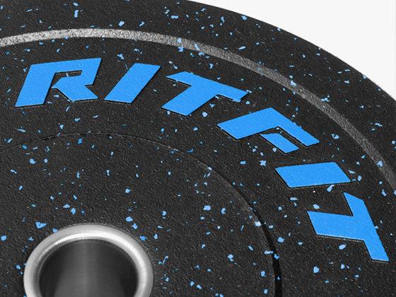 RitFit Fleck Bumper Plates 2-Inch Olympic Rubber Weight Plates