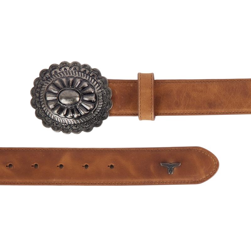 1.5 Woven Braided Belt with Round Buckle - Desert Clay