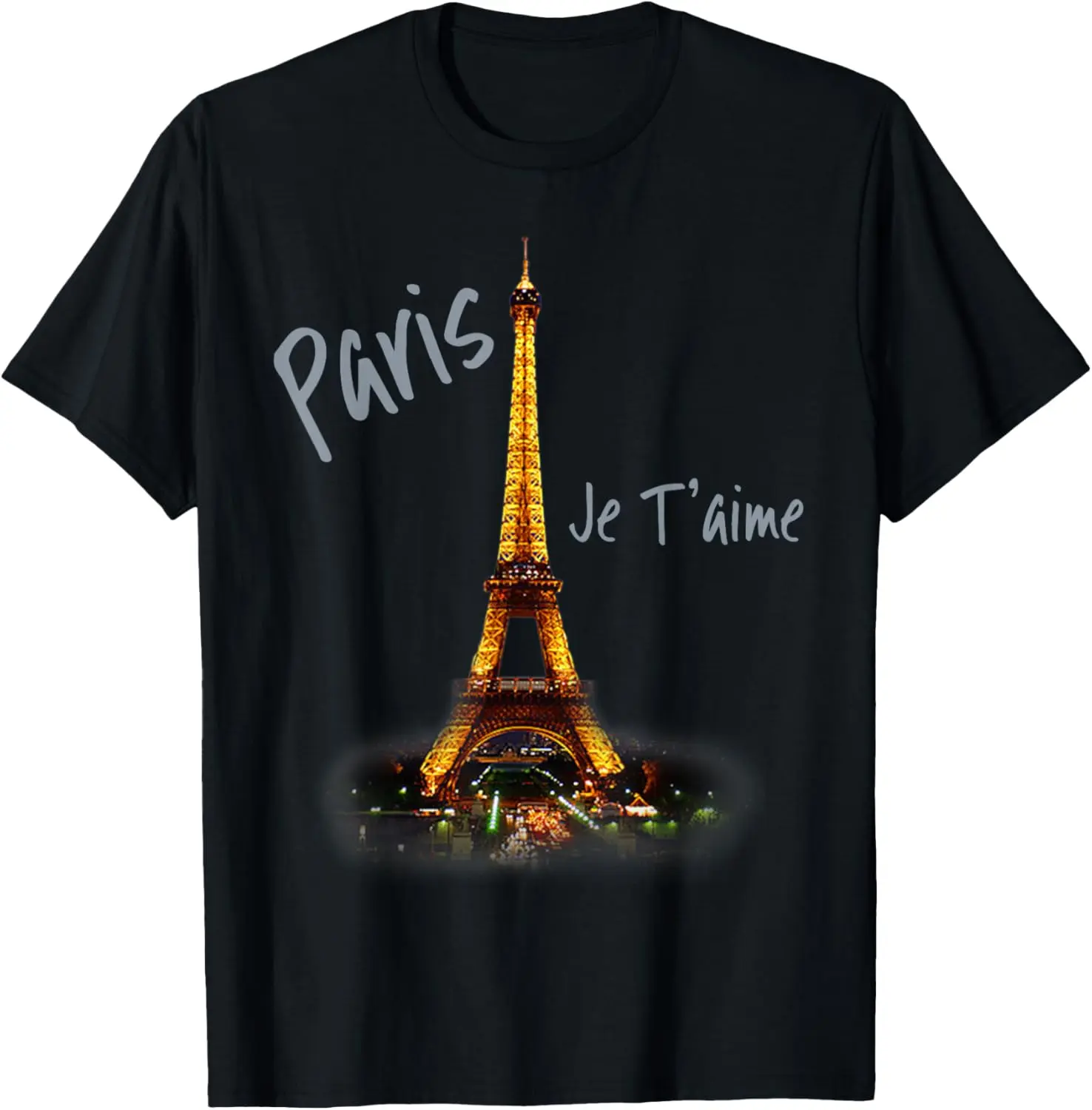 Men's Vintage Style Graphic T-Shirt, Casual Short Sleeve with Eiffel Tower "Paris Je T'aime" Print for Travel, Tops, Shortsleeve, Menswear, French, Tee, Minimalist, Round Neck, Stylish, Chinese New Year
