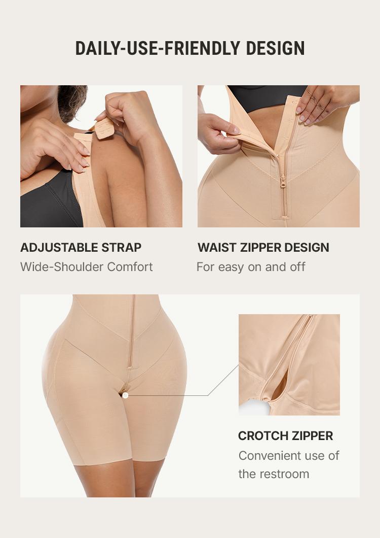 FeelinGirl Fajas Colombianas Shapewear for Women - Tummy Control Postpartum Bodysuit, Butt Lifting with U-Shaped Front & High Back Coverage Springtok