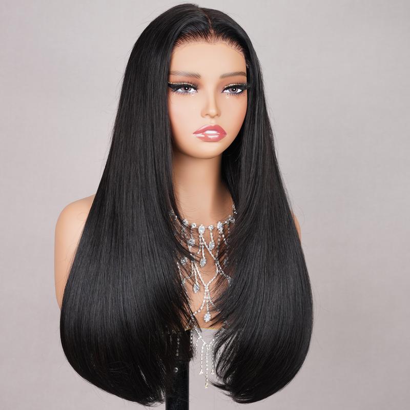 【Blend】TESLAL Wear It Go Glueless Wig Pre Cut HD Lace 6X6X1 Lace Wig 180% Density Straight Hair Pre-Plucked Wig Adjustable Straps Soft And Affordable