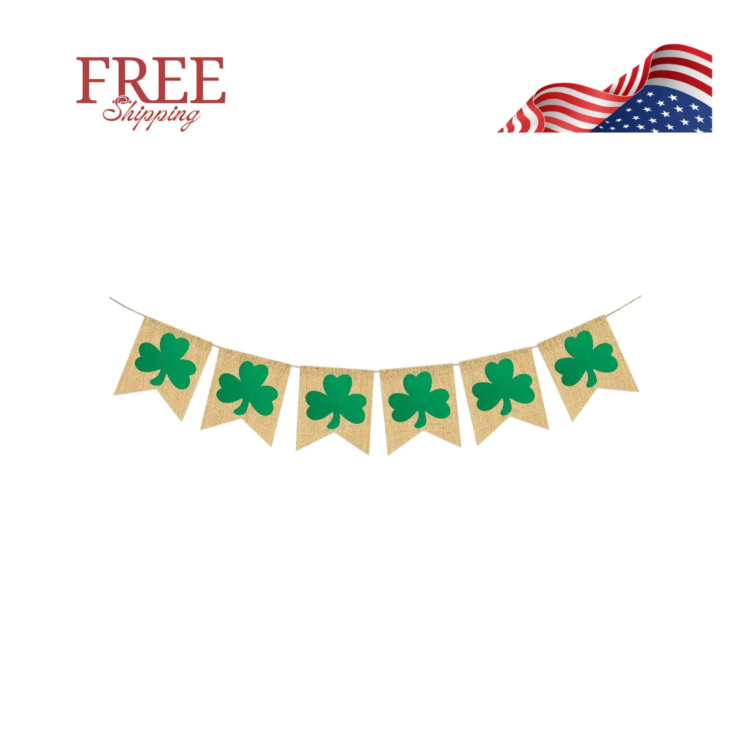 Rustic Shamrock Garland, St. Patricks Day Decorations