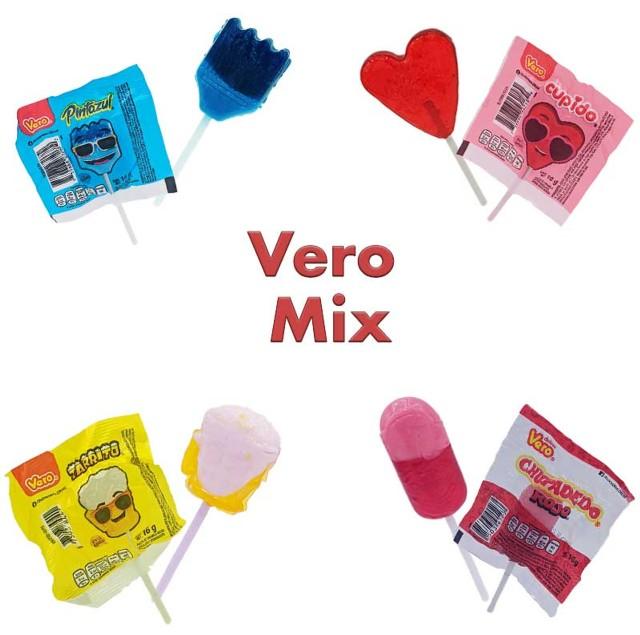 Vero Mix Dulce Club Non Spicy Mix Candy Lollipops Bag with 20 Pieces - Sweet Snack - Bonbon