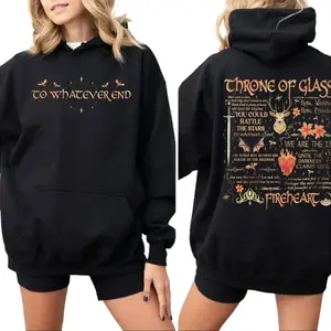 Throne Of Glass Book 2 Sided Sweatshirt, Aelin Galathynius The Thirteen Inspired Shirt, Sjm Merch, Fantasy Reader Apparel , Unisex Sweater Pullover Tee