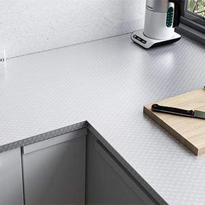 Kitchen Wallpaper Oil Proof Sticker Backsplash 15.7x118 Inches Self Adhesive Aluminum Foil Silver Waterproof Heat Resistant Easy Cut Trim Anti-Oil Dust