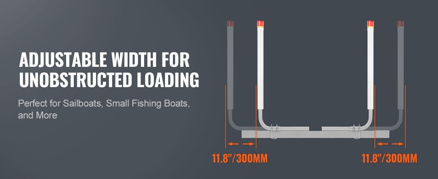 VEVOR Boat Trailer Guide with LED Illumination, TikTokShopBlackFriday, 20"-60"  Flexible Height Guide Poles, Pair of Corrosion-Resistant Steel Supports, Equipped with PVC Sleeves, Suitable for Ski, Fishing, or Sailboat Trailers