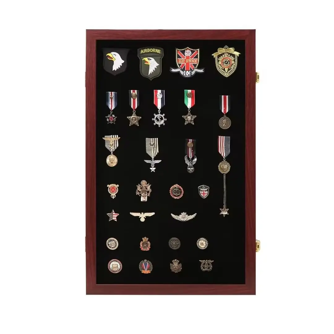 CRDC Pin Display Case 16x25 Pin Collection Display Box Military Medal Display Frame with Uv Protection Acrylic Door for Beach Tags Jewelry Insignia Ribbons Patches Insignia Ribbons Sport Pins