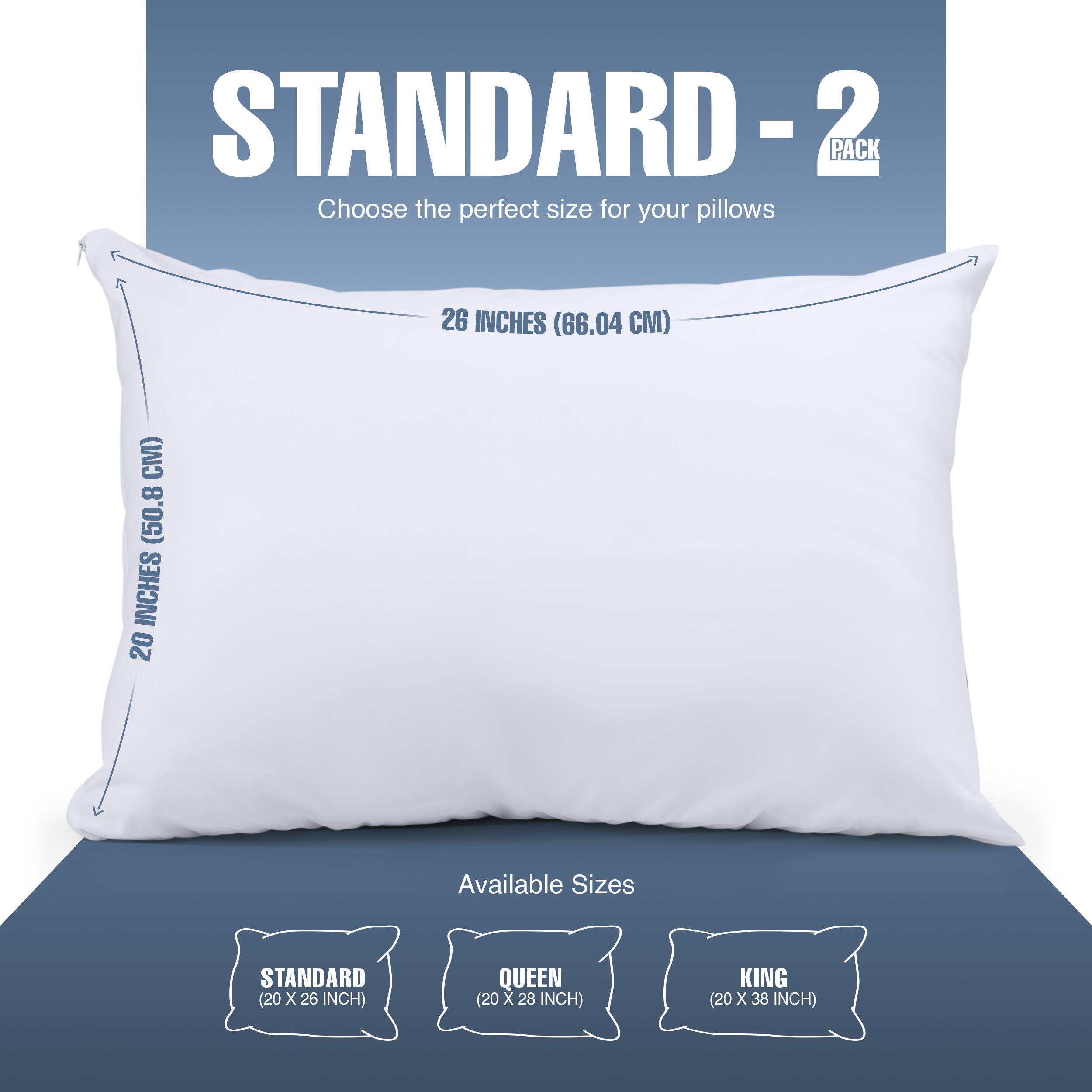 Utopia Bedding 2-Pack Waterproof Pillow Encasement | Zippered Pillowcases | Bed Bug & Dust Mite Proof, Soft Polyester, Machine Washable - Gray