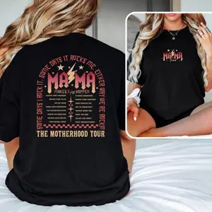 Mama Tour Shirt: Retro Rocker Mom Graphic Tee