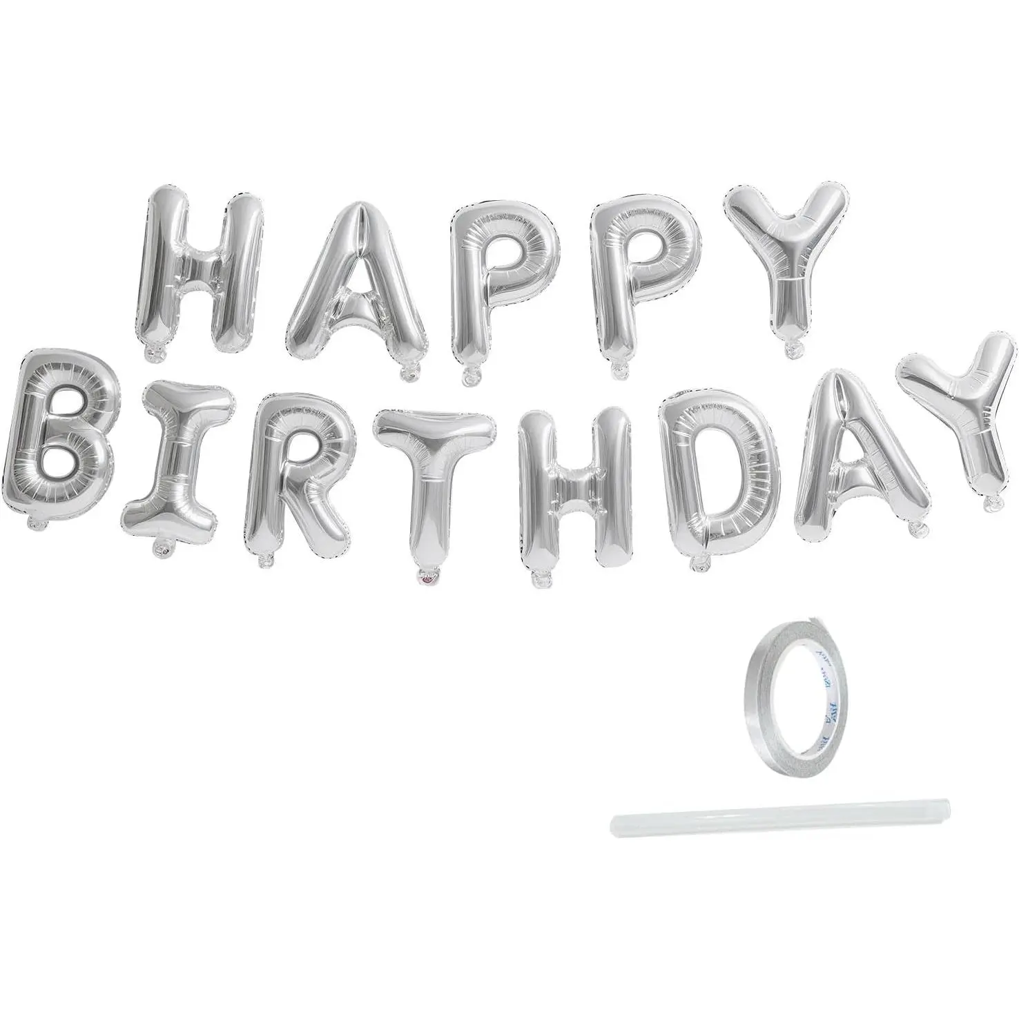 Happy Birthday Banner, 13 count Mylar Foil 3D Letter Balloons Happy Birthday Sign Balloon for Wall Backdrop  Shower Welcome Party Supplies and Decorations for Women, Men, Boys & Girls