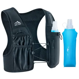Running Vest for Women Men, USA Original Patent, Adjustable Chest Straps Running Hydration Vest with 500ml Soft Flask, Lightweight Reflective Hydration Backpack for Marathon