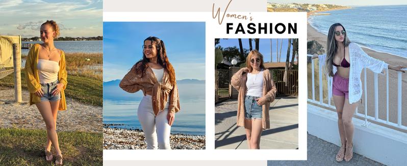Women's Lightweight Crochet Cardigan Long Sleeve Open Front Oversized Summer Sweater Batwing Beach Fashion