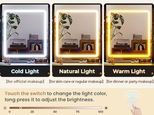 Sikaic LED Makeup Vanity with Charging Station Jewelry Box Sliding Mirror Drawers Furniture Storage Aesthetic Table