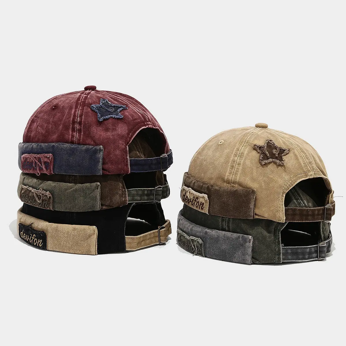 Fashionable Skull Hat Retro Washed Docker Beanie Brimless Cap Hat   for Various Head Size Spring Autumn Sunproof Hat for Casual Travel Street Wear Hiphop Dance Handcrafted Cap Handcrafted Cap