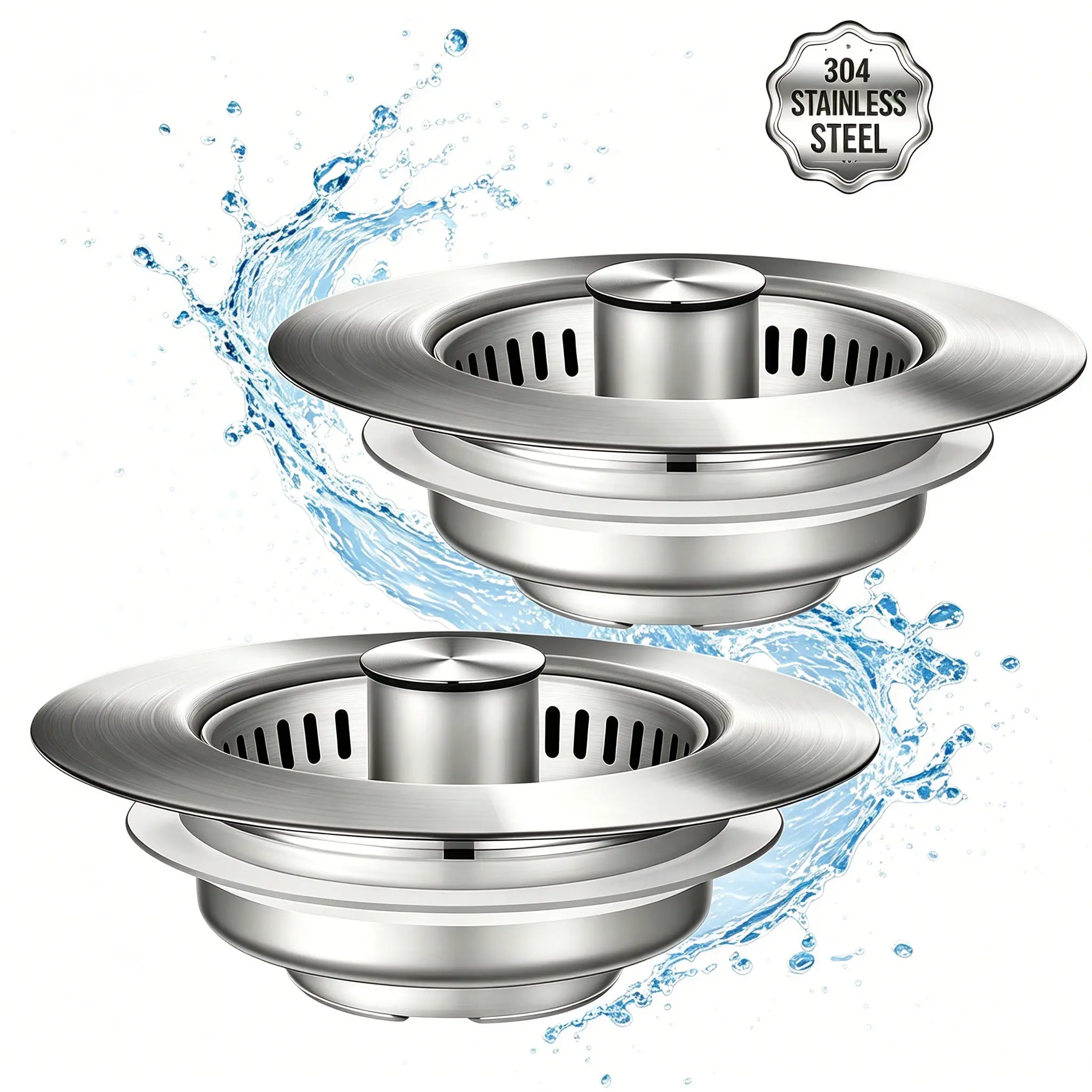 3-in-1 Kitchen Sink Drain Strainer Stopper,TikTok Viral Pick, 3-in-1 Sink Saver, 10K Pressure Tested, Never Clean Drains Again
