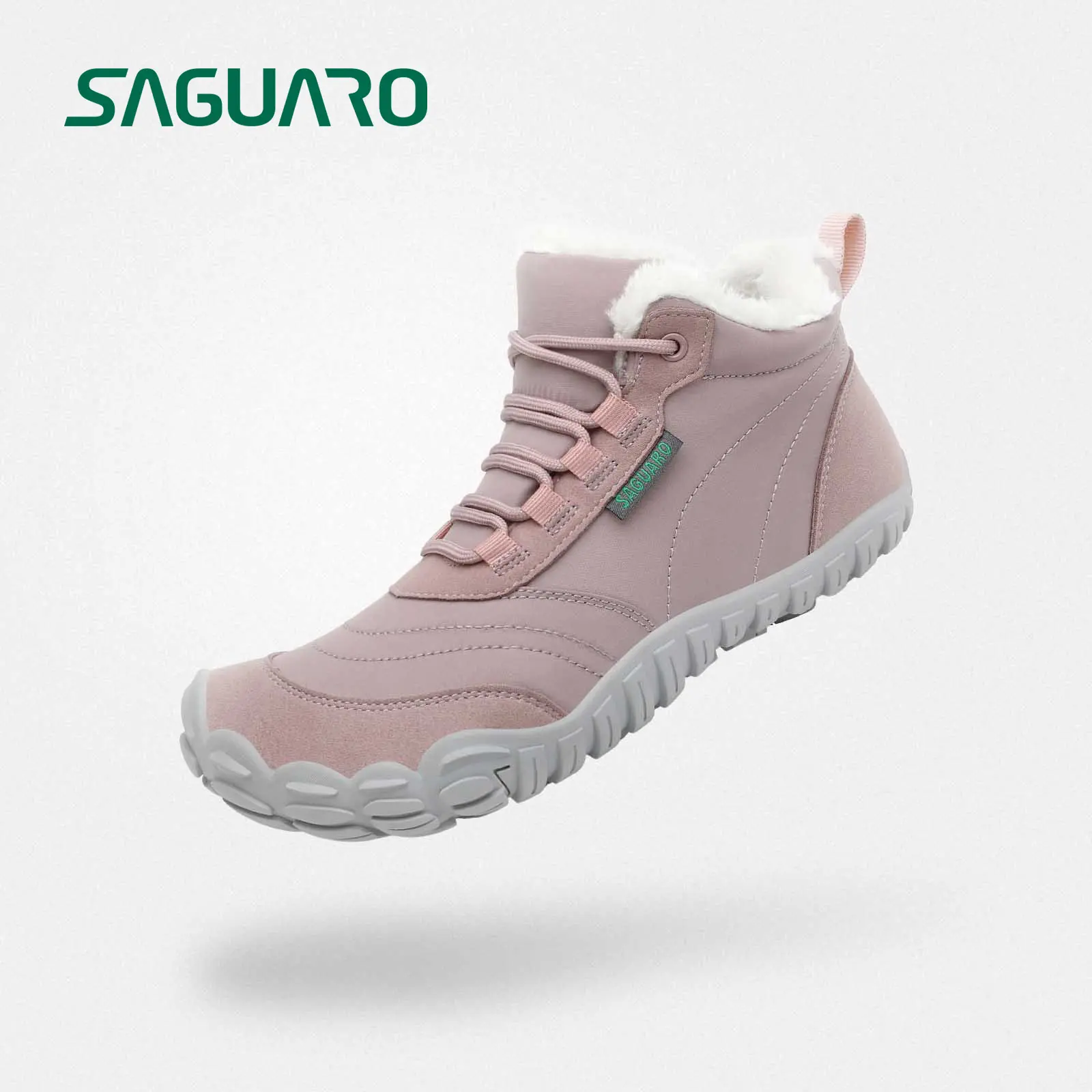 Saguaro Will II Winter Barefoot Shoes for men/women Splash-resistant Furry Warm lining Rubber sole Mid-tube Wide toe comfort Walking Boot  Outdoorfun Footwear Toe Boots Suede Boot
