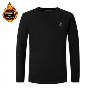 Men's Thickened Crew Neck Jacquard Sweatshirt for Spring, Autumn and Winter, Polyester & Spandex Fabric, Medium Elasticity, Machine Washable or Hand Washable