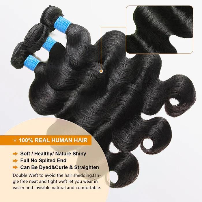 [Ashine] Luxury Brazilian Virgin Bundles 100% Human Hair Straight Body Wave Deep Curly bundles Tangle-free Re-wearable 10A Grade Salon Quality