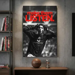 MAKE THEM LISTEN with Canvas Posters, inspirational and positive posters, football posters, Ronaldo posters, teen gifts, sports-themed wall art, suitable for living rooms, bedrooms, and offices