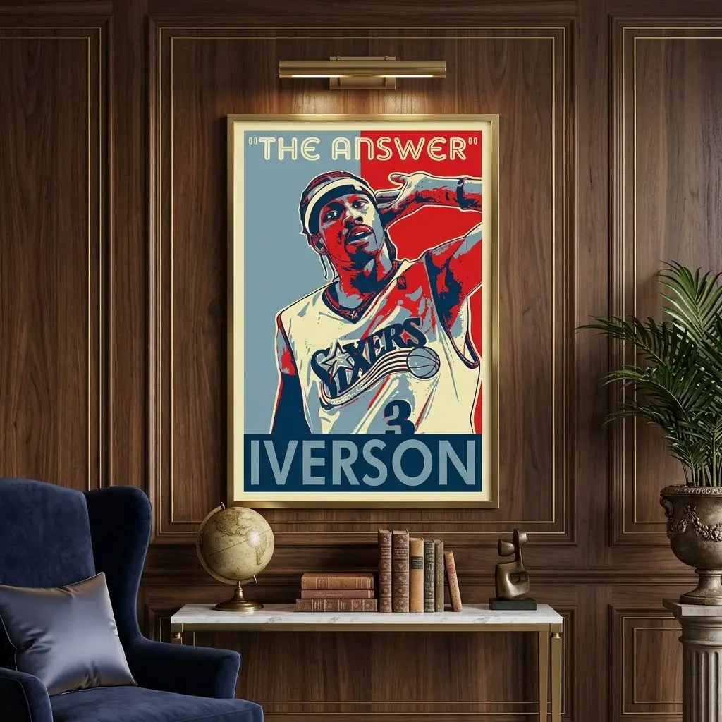 NBA Legend Allen Iverson Gloss Paper Art Poster, No Frame