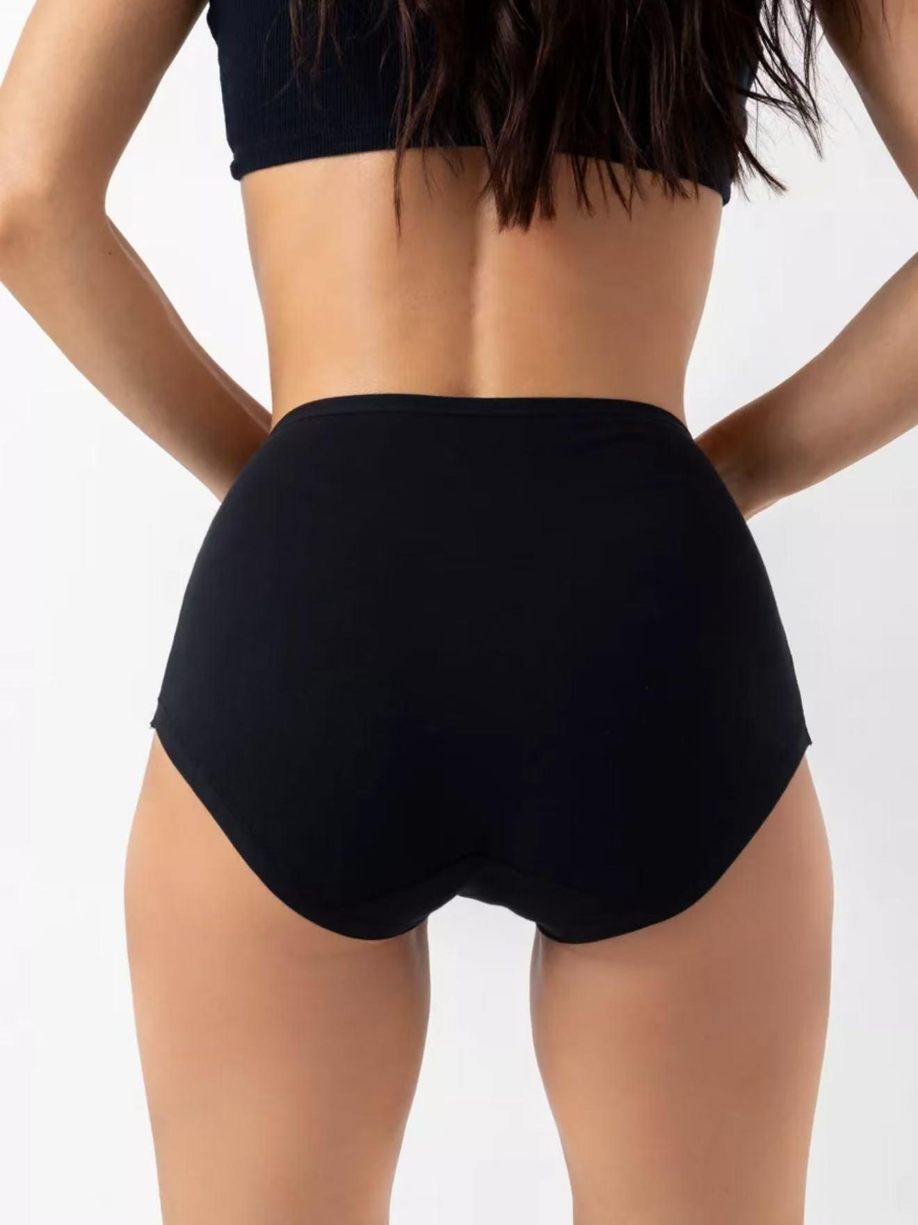 Women's High Waist Cotton Underwear in Muti-packs: 8pcs, 4pcs; - Hipster Style, Full Coverage Soft Ladies Briefs , Womenswear, Fit Breathable Everyday Cotton Underwear Solid Seamless Panties