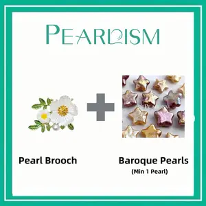 【Adee】Daisy Pearl Brooch + Baroque pearl  Collection (Min 1 pc Baroque pearl) [Open in live as gift]｜Freshwater Baroque Pearl