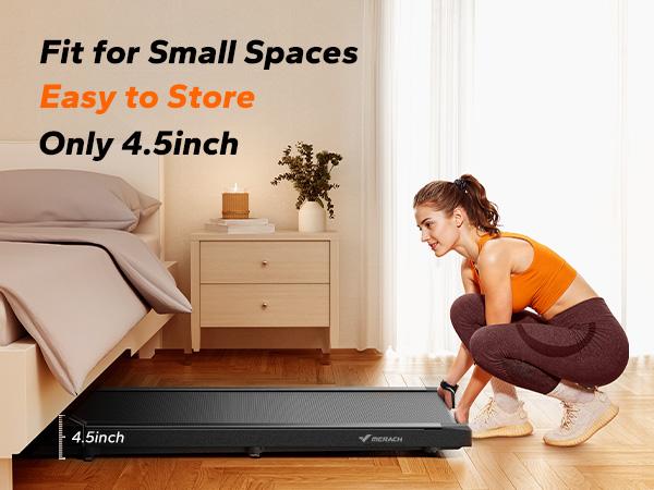 Merach Under Desk 2-in-1 Walking Pad for Home & Office,  2.25HP Low-Noise Portable 265lbs Treadmill with LED Display for Walking and Jogging, TikTokShopBlackFriday