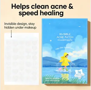 Waterproof Invisible Heart Acne Patches | Fast Healing & Skin-Friendly Invisible Blemish Cover Patches | Heart Shaped (76 Count)