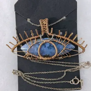 Purple Moss Agate Pendant w/ .925 Sterling chain