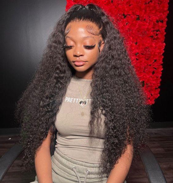 Bling Hair Drawstring Wig Glueless Water Wave 13x4 Lace Frontal Human Hair Wigs Pre-cut Deep Wave 13x6 Transparent Lace Frontal Human Hair Wig Pre-Everything Remy Human Hair Wigs For Beginners