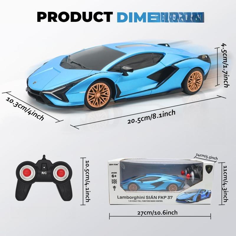 QUN XING Lamborghini Sian FKP 37 1:24 Scale 2.4GHz RC Car Officially Licensed Remote Control Toy for Kids Boys 4-7 Years Birthday Gift