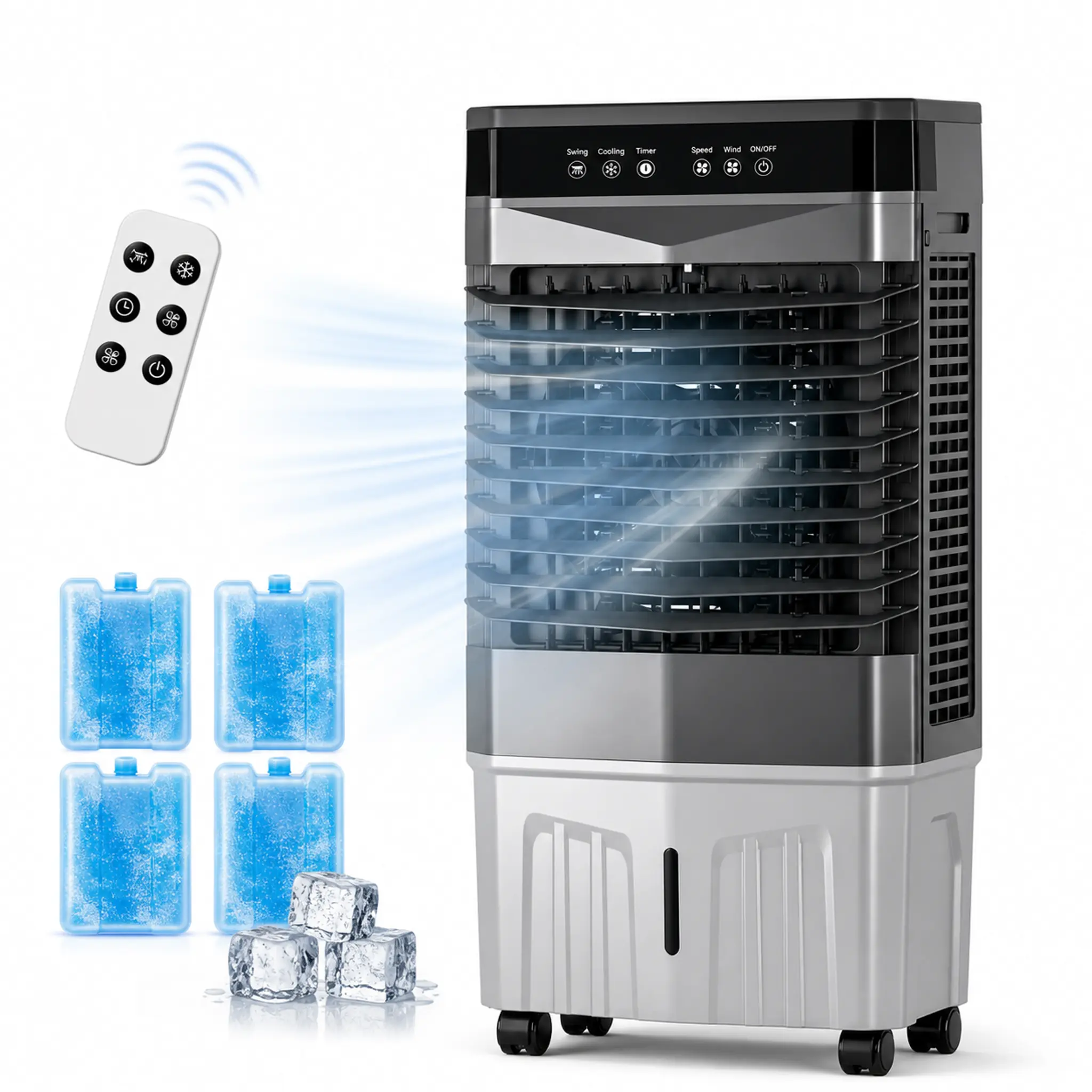 Evaporative Air Cooler 1800 CFM | 5.3 Gal Top-Fill Swamp Cooler with Remote Control