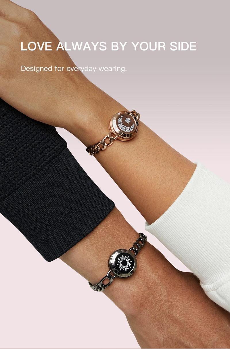totwoo Long Distance Touch Bracelets with Sun&Moon Functional Love Connect Couple Gifts For Boyfriend or Girlfriend or your Family