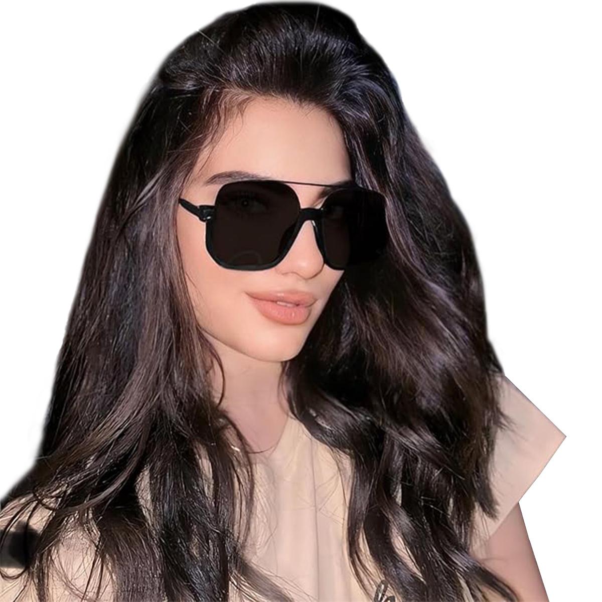 Unisex Classic All-match Tinted Lens Aviator Sunglasses, His and Hers Gifts, Summer Vintage Trendy Glasses, for Men Women Driving Sun glasses Polarized Lens UV Blocking