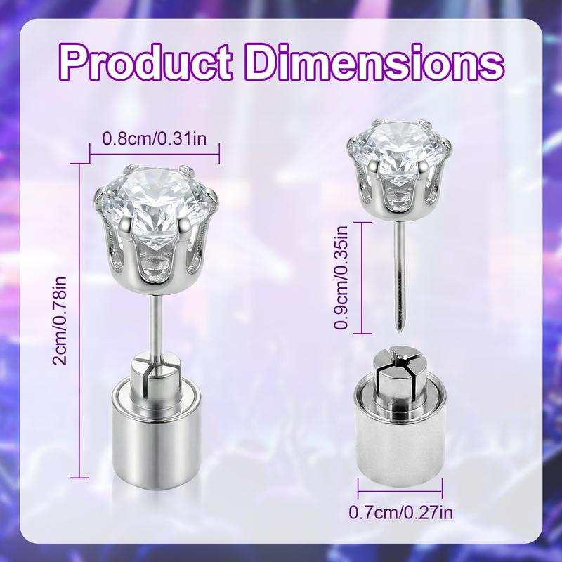 SGGUI LED Earrings,1 Pair Glowing Diamond Crown Pendant Earring for Women and Men,Unisex LED Studs Earrings Party Flashing Blinking Stainless Steel Earring - Gifts for Women Men Girlfriend Boyfriend SGGUI LED Earrings,1 Pair Glowing Diamond Crown Pendant Earring for Women and Men,Unisex LED Studs Earrings Party Flashing Blinking Stainless Steel Earring - Gifts for Women Men Girlfriend Boyfriend