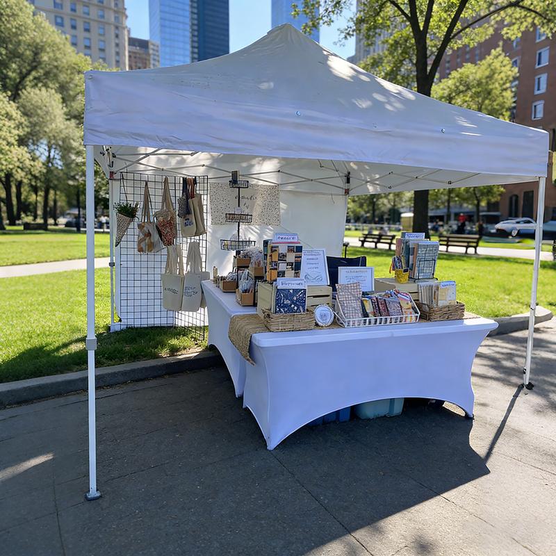 VBXNT 2PCS 6FT Stretch Full-Cover Tablecloth (Black, White) Washable Wrinkle Resistant Durable Design Table Cover Fitted for Event, Wedding, Banquet, Parties Decor [72Lx30Wx30H Inch]