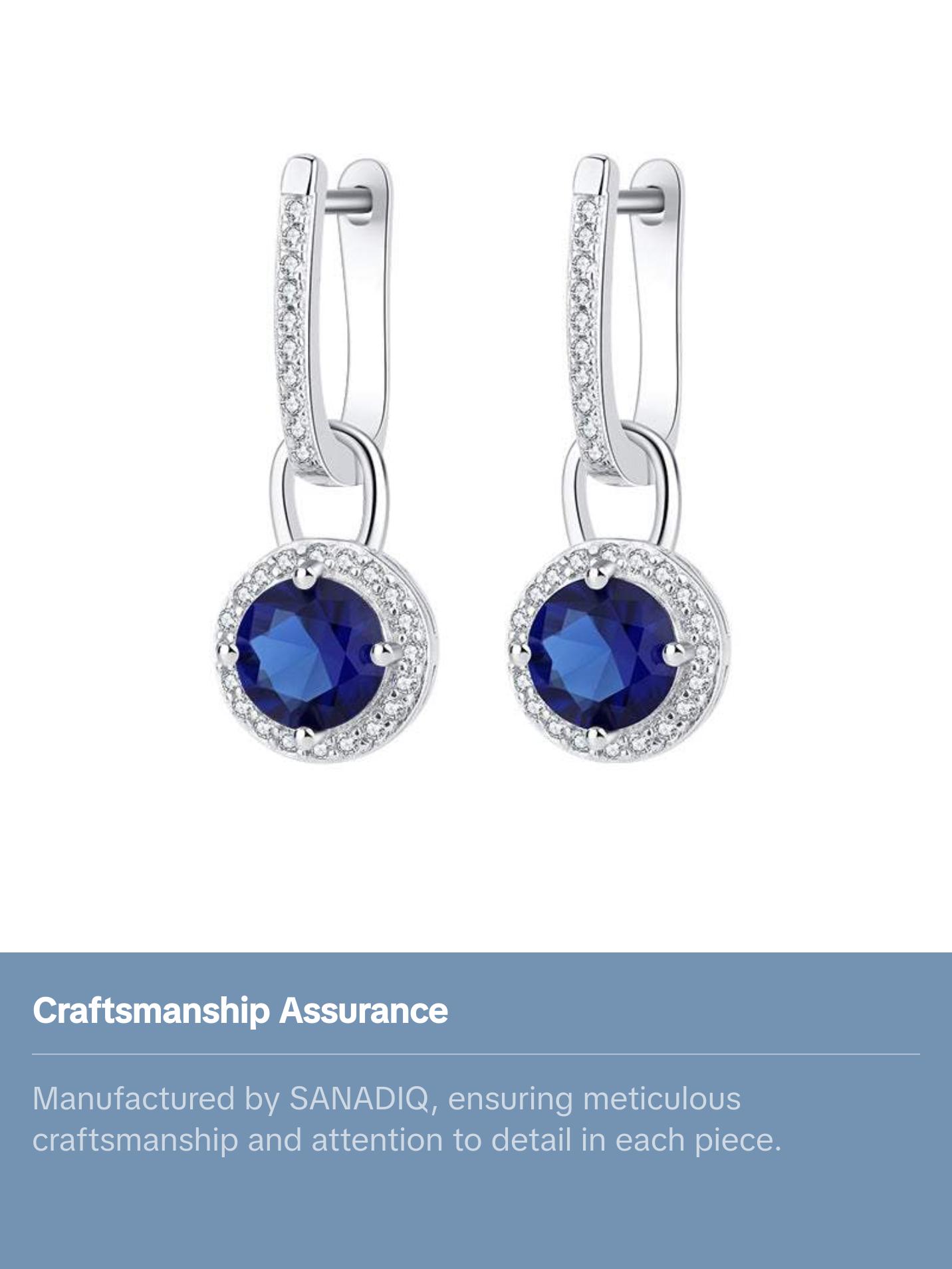Women's Blue Crystal Zircon Hook Earrings