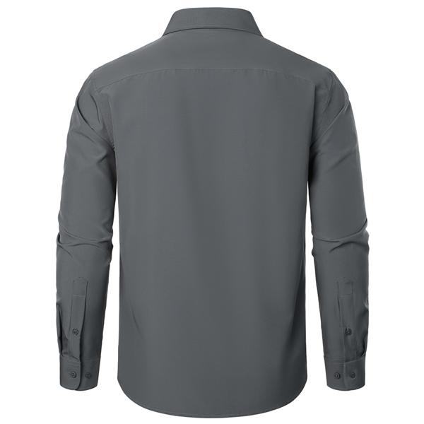 ZEROYAA Men's Regular Fit Dress Shirt Stretch Wrinkle-Free Long Sleeve Casual Business Button Up Shirts