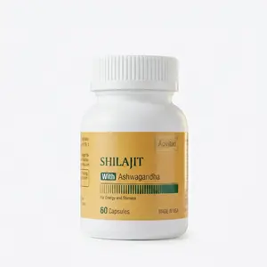 Shilajit Capsules with Ashwagandha, Botanical Daily Supplement, 60 Count