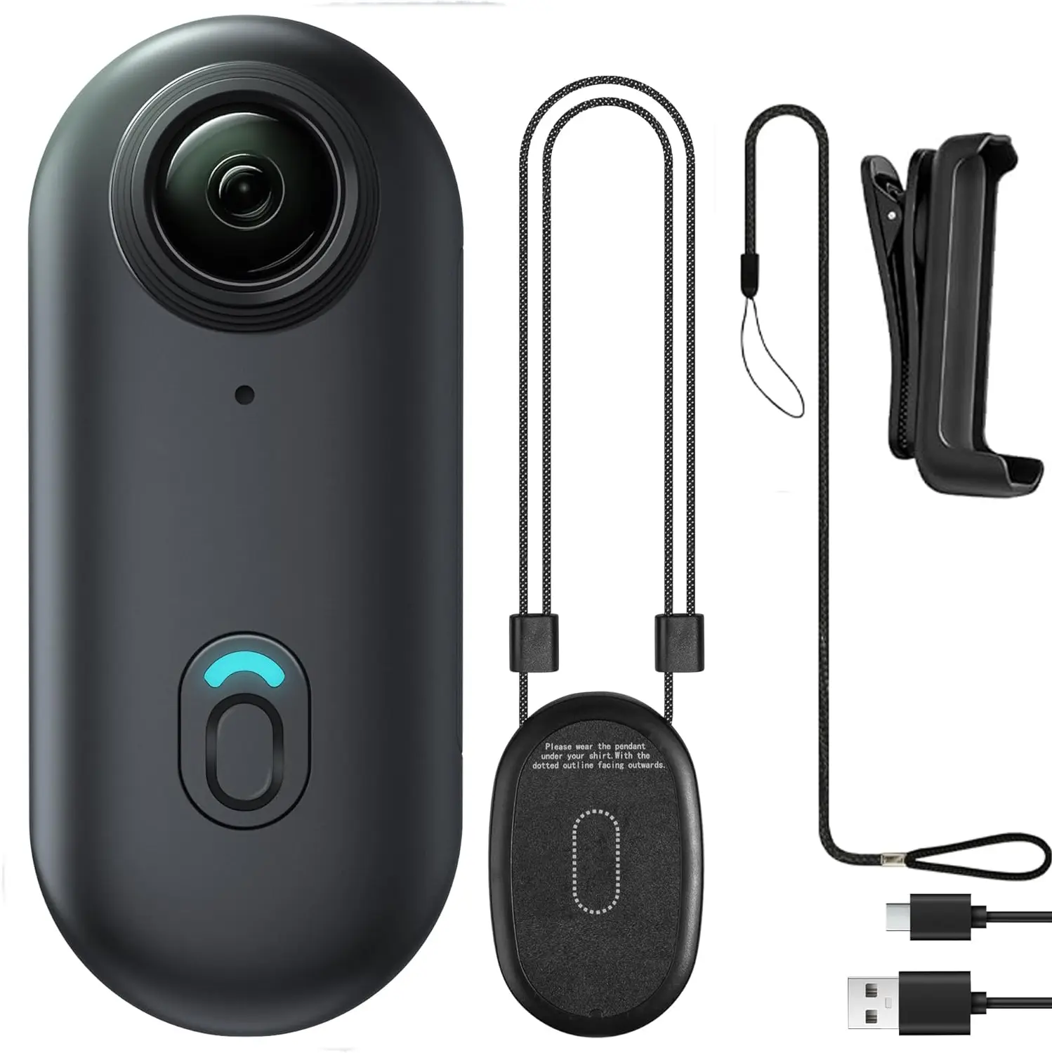 Mini Action Camera 4K HD, Portable Sports Camera with 120° Wide Angle Lens, Pocket Body Camera for Outdoor Travel Vlog