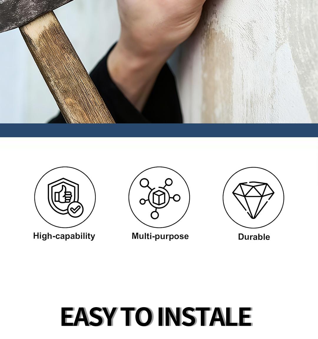 SOPAMI 80pcs Heavy Duty Self-Drilling Wall Anchor Kit No Drill Needed with Hooks & Brackets for Home Office Use Secure Stable Setup