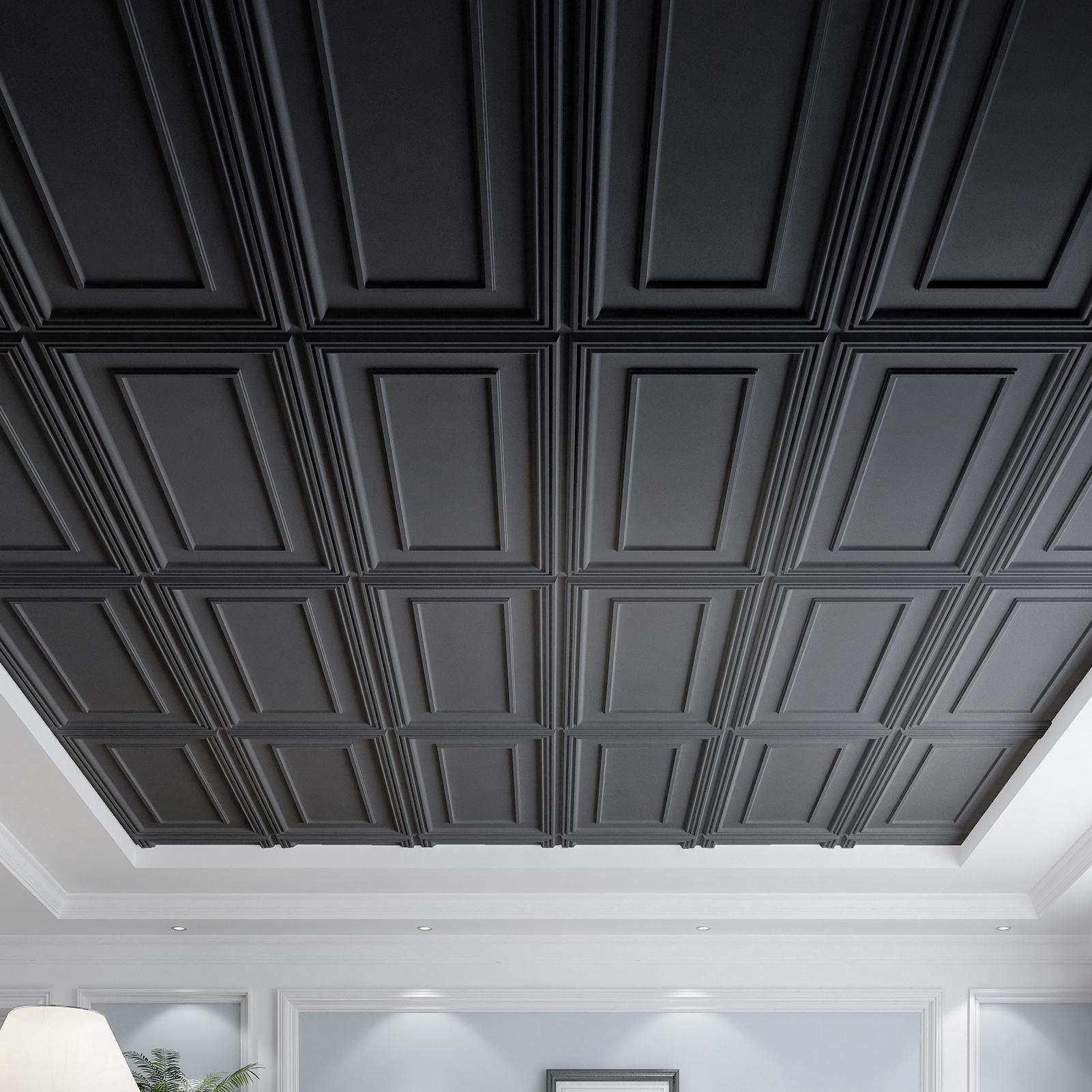 Art3d 24x48in Vinyl Drop Ceiling Tiles - Pack of 12 Tiles Wall Panel Molding Wall Board Panel