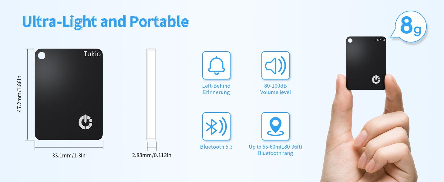 [Spring Deals] Tukio Wallet Tracker Card, Wireless Charging Wallet Locator, Smart Tracker for Wallet(iOS Only), Wireless Positioning Tracker, Luggage, Phone, Passport & Other Items Tracking