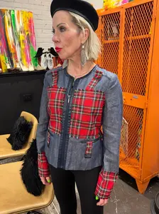 Red Tartan Chambray Box Bondage Buckles