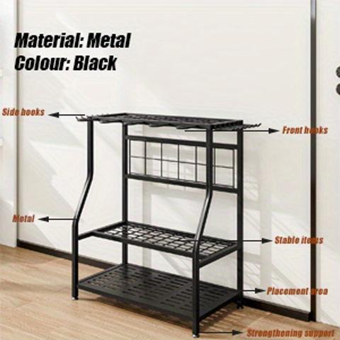 Garden Tool Organizer Holder Heavy Duty Steel Rack Up to 60 Long Handled Tools for Garage Shed Outdoor Garden Yard, Standing Shelf