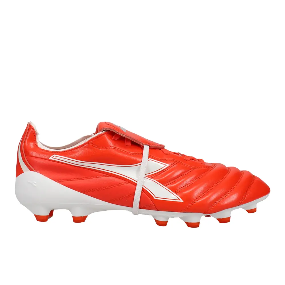 diadora Mens Brasil Elite Tech Italy Lightweight Performance Firm Ground Soccer Cleats Cleated - Red
